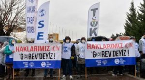 Ankara'da sağlık çalışanlarından 'iş bırakma' eylemi