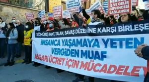 İstanbul'da asgari ücret eylemi